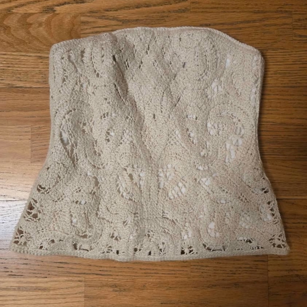 White House Black Market Crochet Lace Tube Top- Size 0